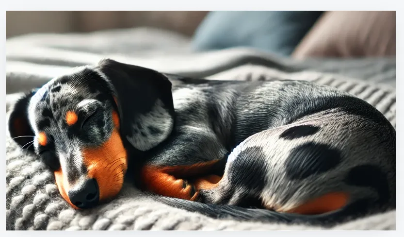 A Sleeping Double Dachshund