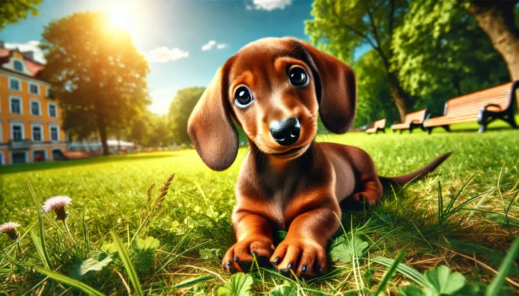 Cute brown doxie dachshund 